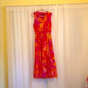 NWT MSK Pink & Orange Sleeveless Dress